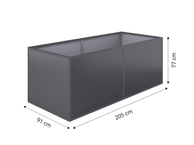 KGT Aluminium-Hochbeet 0,91 x 2,05 x 0,77 m Typ 210 anthrazit-grau , Füllmenge 1.400 l