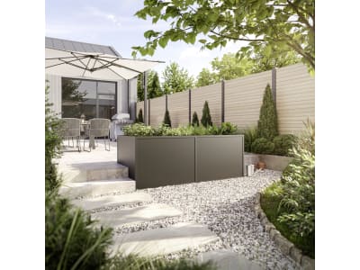 KGT Aluminium-Hochbeet 0,91 x 2,05 x 0,77 m Typ 210 anthrazit-grau , Füllmenge 1.400 l