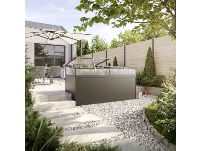 KGT Aluminium-Hochbeet 0,91 x 2,05 x 0,77 m Typ 210 anthrazit-grau , Füllmenge 1.400 l
