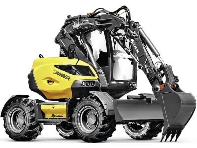 MECALAC Mobilbagger "7MWR" Hubkraft 3.000 kg, Leistung 55,4 kW (75 PS) bei 2.300 min⁻¹, 0 – 30 km/h