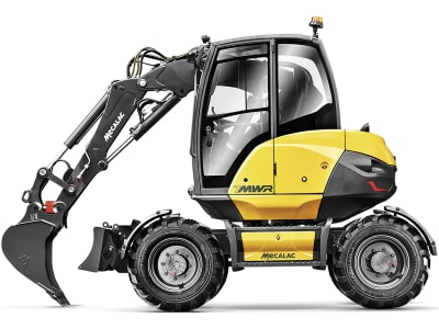 MECALAC Mobilbagger "7MWR" Hubkraft 3.000 kg, Leistung 55,4 kW (75 PS) bei 2.300 min⁻¹, 0 – 30 km/h