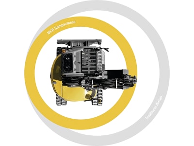 MECALAC Raupenbagger "8MCR" Hubkraft 5.400 daN, Leistung 55,4 kW (75 PS) bei 2.300 min⁻¹, 0 – 10 km/h
