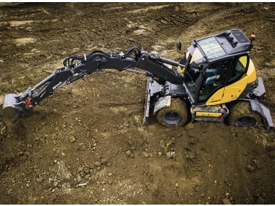 MECALAC Mobilbagger "9MWR" Hubkraft 3.000 kg, Leistung 55,4 kW (75 PS) bei 2.300 min⁻¹, 0 – 20 km/h