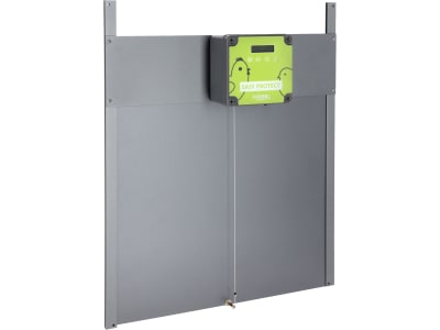 KERBL Hühnerklappe "Easy Protect" 40 x 36 cm Komplettset inkl. Steuerung und Führungsschienen für Geflügelställe, grau, 70592