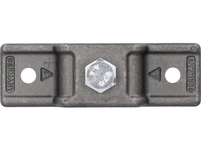 Rungenhalter, L x B 35 x 10 mm, Abstand Bohrungen 80 mm, für Flacheisen 35 x 10 mm