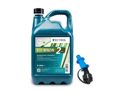 TECTROL ECO BENZIN 2 PLUS 5l + Einfüllsystem Kanister   Sonderkraftstoff, Gerätebenzin, Alkylatbenzin für 2-Takt-Motoren, gebrauchsfertig, Spezialkraftstoff