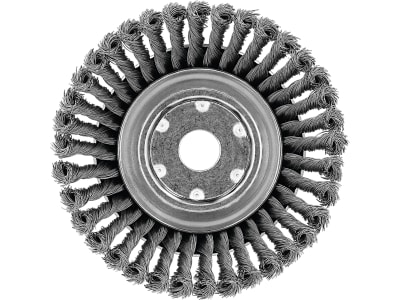 Wildkrautbürste 36 Stahldrahtzöpfe, kegelförmig, Ø 180 mm, Bohrung 25,4 mm, für die Wildkrautentfernung mit einer Motorsense