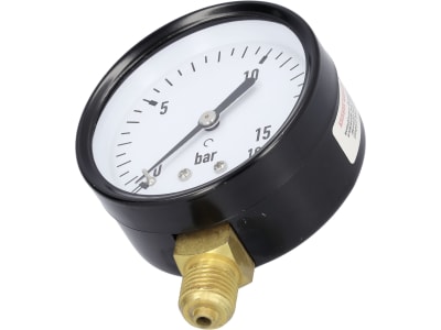 Hücobi Manometer, Anschluss 1/4" unten, 0 bis 16 bar, 8125 006016