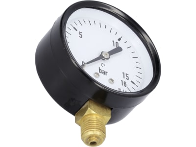 Hücobi Manometer, Anschluss 1/4" unten, 0 bis 16 bar, 8125 006016
