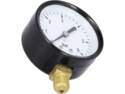 Hücobi Manometer, Anschluss 1/4" unten, 0 bis 6 bar, 8125 006006