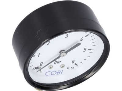 Hücobi Manometer, Anschluss 1/4" unten, 0 bis 6 bar, 8125 006006