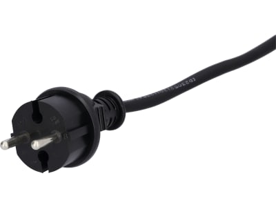 Netzkabel Länge 250 cm Belastbarkeit 2,2 kW, 2 x 1,0 mm², mit vergossenem Schutzkontakt-Stecker