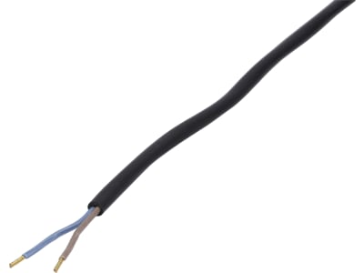 Netzkabel Länge 250 cm Belastbarkeit 2,2 kW, 2 x 1,0 mm², mit vergossenem Schutzkontakt-Stecker
