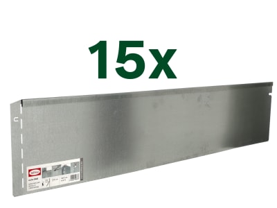 bellissa 15er VK-Set Rasenkante Metall (verzinkt) silver 118 x 19,5 cm bestehend aus 15 Stck. a. 118 cm, Nutzlänge 17,25 m