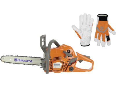 Husqvarna® Benzin-Kettensäge "130" 1,5 kW (2,0 PS) Schienenlänge 35 cm, mit 1 Sägekette und Handschuhen "Funciton Light", 9671084-01