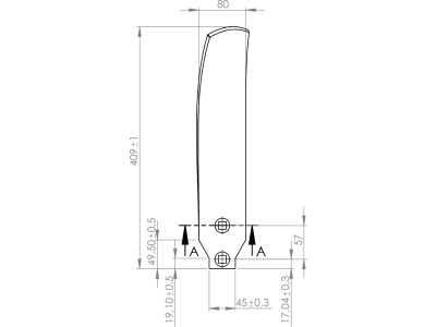 Leitblech 409 x 45/80 x 8 mm rechts, schmal, für Grubber Horsch TerraGrip, Terrano, Tiger Leitblech 409 x 45/80 x 8 mm rechts, schmal, für Grubber Horsch TerraGrip, Terrano, Tiger