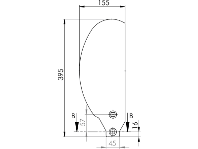 Randblech 395 x 45/155 x 52 mm links, für Grubber Horsch TerraGrip, Terrano, Tiger Randblech 395 x 45/155 x 52 mm links, für Grubber Horsch TerraGrip, Terrano, Tiger