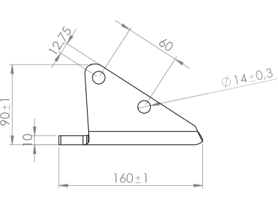 Scharflügel 160 x 90 x 10 mm links, schmal, für Grubber Horsch Terrano FG, FX Scharflügel 160 x 90 x 10 mm links, schmal, für Grubber Horsch Terrano FG, FX