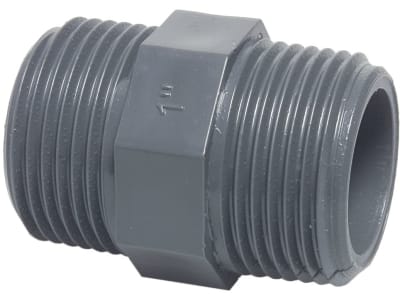 Doppelnippel Mega PVC mit Achtkant 3" AG Außengewinde Doppelnippel Mega PVC mit Achtkant 3" AG Außengewinde