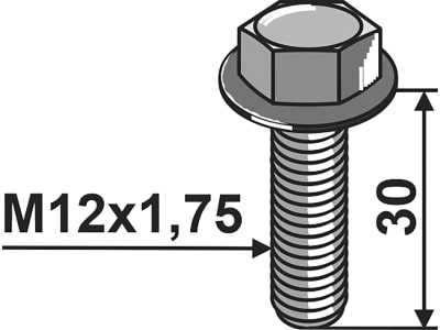 Industriehof® Sechskantschraube M 12 x 1,75 x 30 - 10.9 mit Flansch, ohne Sicherungsmutter für Amazone, 1230691210V Industriehof® Sechskantschraube M 12 x 1,75 x 30 - 10.9 mit Flansch, ohne Sicherungsmutter für Amazone, 1230691210V