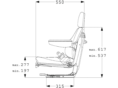 Grammer Traktorsitz "Universo® Basic Plus", mechanisch gefedert, High-Performance-Stoff, anthrazit/grün/silber