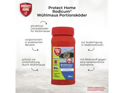 Protect Home Wühlmaus Portionsköder 250 g  zur Wühlmausbekämpfung 