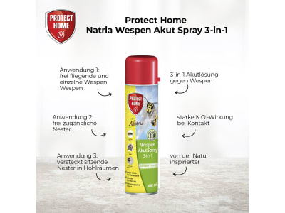 Protect Home Natria Wespen Akut Spray (3 in 1) 400 ml  zur Wespenbekämpfung 