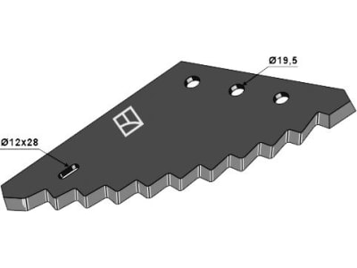 Industriehof® Messer rechts 525 x 250 x 6 mm, für Futtermischwagen Frasto, Logifeed & R.M.H., Luclar, Mutti, Peecon, Schuitemaker, Storti, van Lengerich, Walker, 70-230