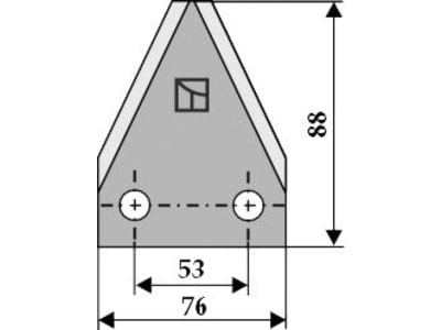 Industriehof® Fräsmesserklinge 88 x 76 x 3 mm gerade, für Futtermischwagen Luclar, Storti, 70-197 Industriehof® Fräsmesserklinge 88 x 76 x 3 mm gerade, für Futtermischwagen Luclar, Storti, 70-197