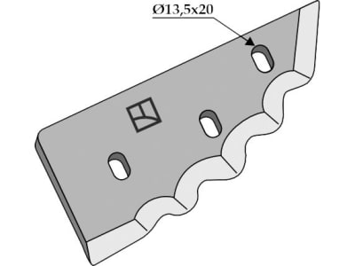 Industriehof® Messer links 210 x 94 x 5 mm, Bohrung 13,5 x 20 mm, für Futtermischwagen Sgariboldi, 70-118