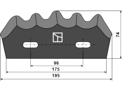 Industriehof® Messer 175/195 x 74 x 5 mm, Bohrung 11 x 21 mm, für Futtermischwagen Marmix, 70-114 Industriehof® Messer 175/195 x 74 x 5 mm, Bohrung 11 x 21 mm, für Futtermischwagen Marmix, 70-114