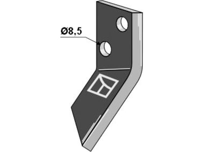 Industriehof® Fräsmesserklinge rechts 95 x 45 x 5 mm, gewinkelt, für Futtermischwagen AGM, Logifeed & R.M.H., Sitrex, 70-567