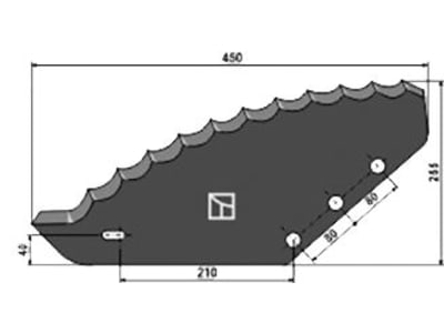 Industriehof® Messer 450 x 255 x 6 mm, hartmetallbeschichtet, für Futtermischwagen van Lengerich, 70-391 Industriehof® Messer 450 x 255 x 6 mm, hartmetallbeschichtet, für Futtermischwagen van Lengerich, 70-391