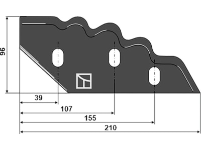 Industriehof® Messer rechts 210 x 96 x 5 mm, für Futtermischwagen Sgariboldi, 70-278