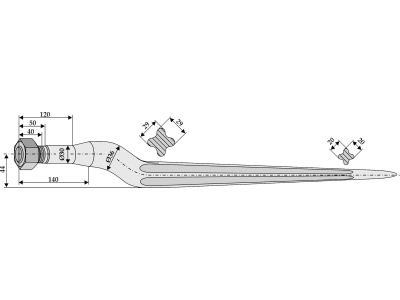 Industriehof® Frontladerzinken 1.100 mm, M 27 x 1,5, spitz, gekröpft, für Frost, 181111 Industriehof® Frontladerzinken 1.100 mm, M 27 x 1,5, spitz, gekröpft, für Frost, 181111