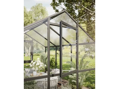 KGT Gewächshaus Ortasia IV  anthrazitgrau Drehtür geteilt (abschließbar) 