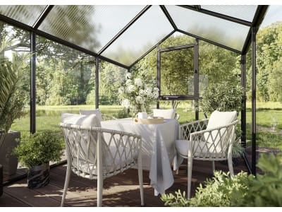 KGT Gewächshaus Aptasia III-s  anthrazitgrau Drehtür geteilt (abschließbar) 