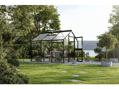 KGT Gewächshaus Novum III  tannengrün Drehtür geteilt (abschließbar) 