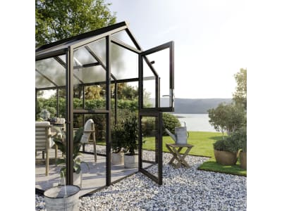 KGT Gewächshaus Novum IV  anthrazitgrau Drehtür geteilt (abschließbar) 