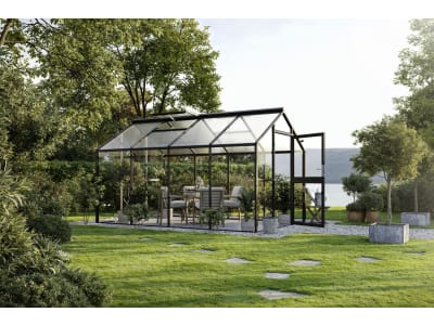 KGT Gewächshaus Novum IV  anthrazitgrau Drehtür geteilt (abschließbar) 