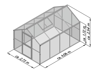 KGT Gewächshaus Novum IV  anthrazitgrau Drehtür geteilt (abschließbar) 