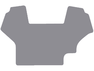 Fußmatte Gummi hellgrau, für Steyr Traktor CVT 120, 130, 150, 170, ab Bj. 00, Tier 1-Motor, Aussparung 18 x 18 cm rechts hinten