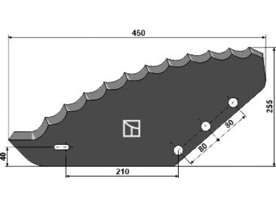 Industriehof® Messer 450 x 255 x 6 mm Bohrung 17,5 mm, für Futtermischwagen van Lengerich, 70-592 Industriehof® Messer 450 x 255 x 6 mm Bohrung 17,5 mm, für Futtermischwagen van Lengerich, 70-592