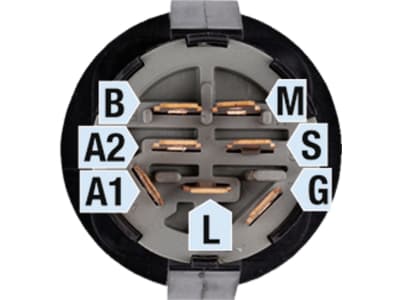 Zündschloss "Delta" Einbaumaß Ø 48,5 mm, 7 x Steckanschluss, 4 Positionen, für Rasentraktor Husqvarna
