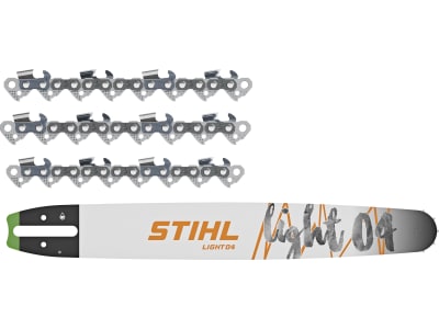 STIHL Führungsschiene "Light 04" 40 cm .325" .050"/1,3 mm, Aufnahme 3003, mit 3 Sägeketten, 3003 000 3313