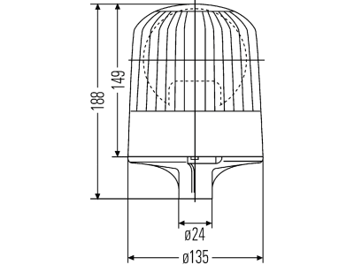 Hella® Rundumleuchte "Junior R", orange, 12 V, Rohrstutzenmontage, 2RL 007 551-001 Hella® Rundumleuchte "Junior R", orange, 12 V, Rohrstutzenmontage, 2RL 007 551-001