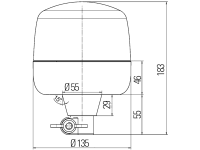 Hella® LED-Rundumleuchte "Rota LED FL" 10 – 32 V, Rohrstutzenmontage, 2RL 010 979-011 Hella® LED-Rundumleuchte "Rota LED FL" 10 – 32 V, Rohrstutzenmontage, 2RL 010 979-011