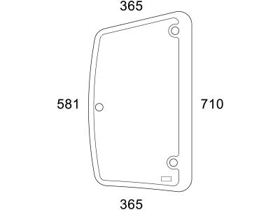 Seitenscheibe, grün, rechts, Bohrungen 3, ausstellbar, Siebdruck, für Deutz-Fahr, Hürlimann, Lamborghini, Same