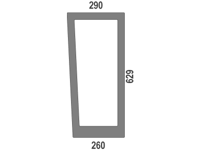 Frontscheibe grün, unten links, Siebdruck, geklebt, für Traktor Deutz-Fahr, Hürlimann, Lamborghini, Same