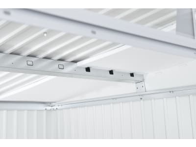 Biohort Gerätehaus AvantGarde mit Pultdach A8 260 x 380 cm silber; metallic Standardtür 